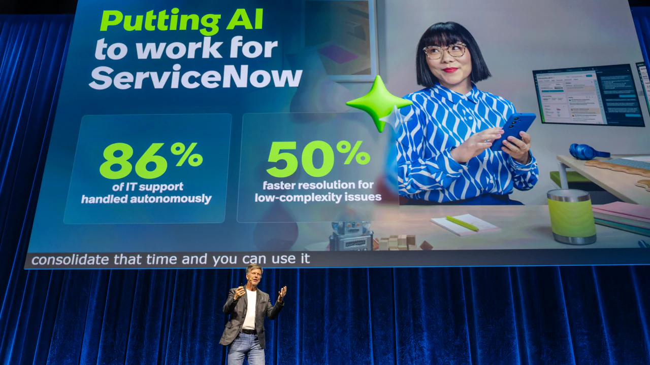 Putting AI to work for ServiceNow — keynote stage